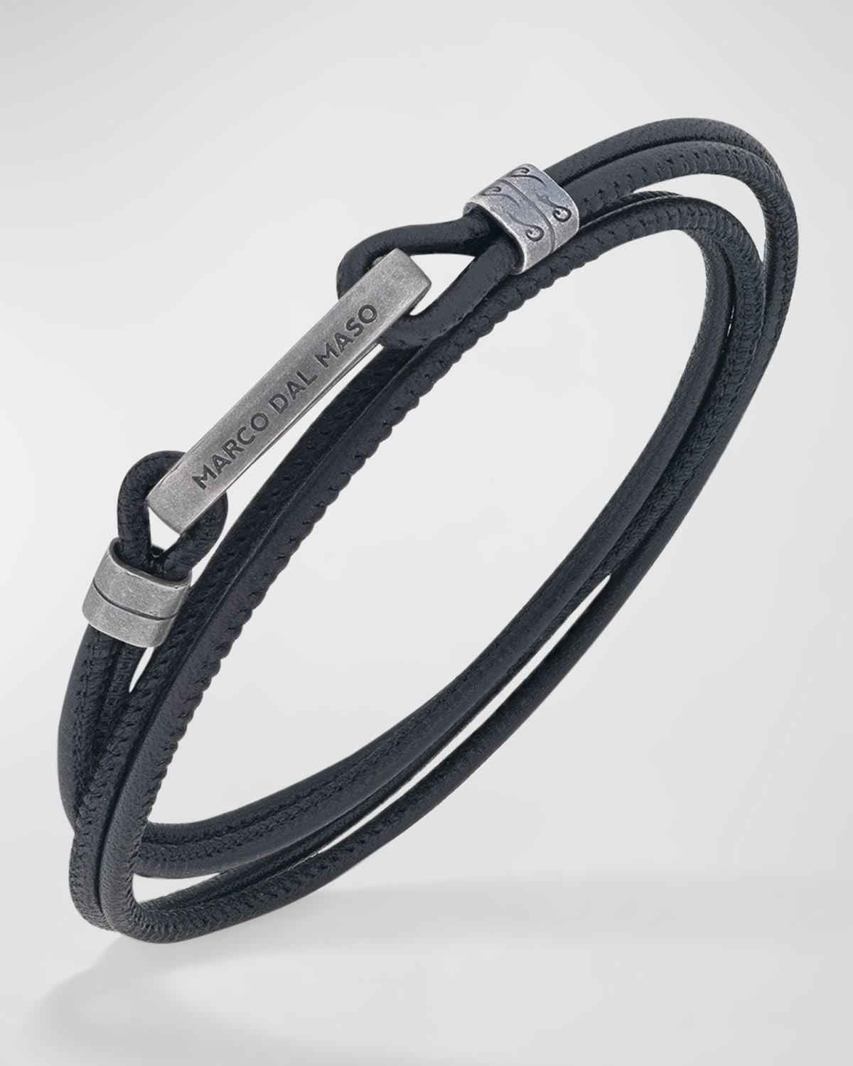 Men's Lash Multi Wrap Smooth Leather Bracelet Product Image