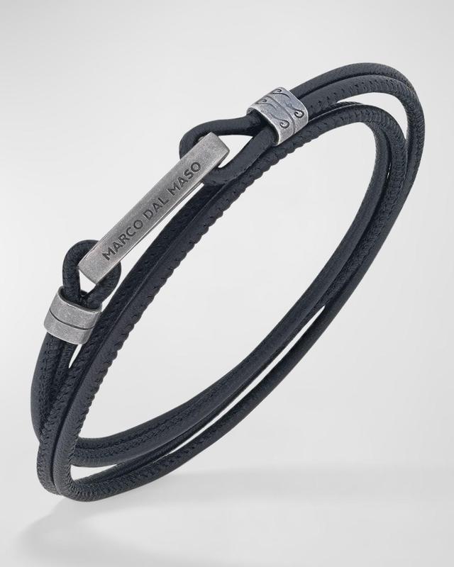 Men's Lash Multi Wrap Smooth Leather Bracelet Product Image