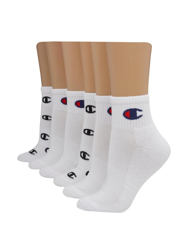 Champion Womens Ankle Socks C Logo, 6-pairs Heather Grey 9-11 Product Image