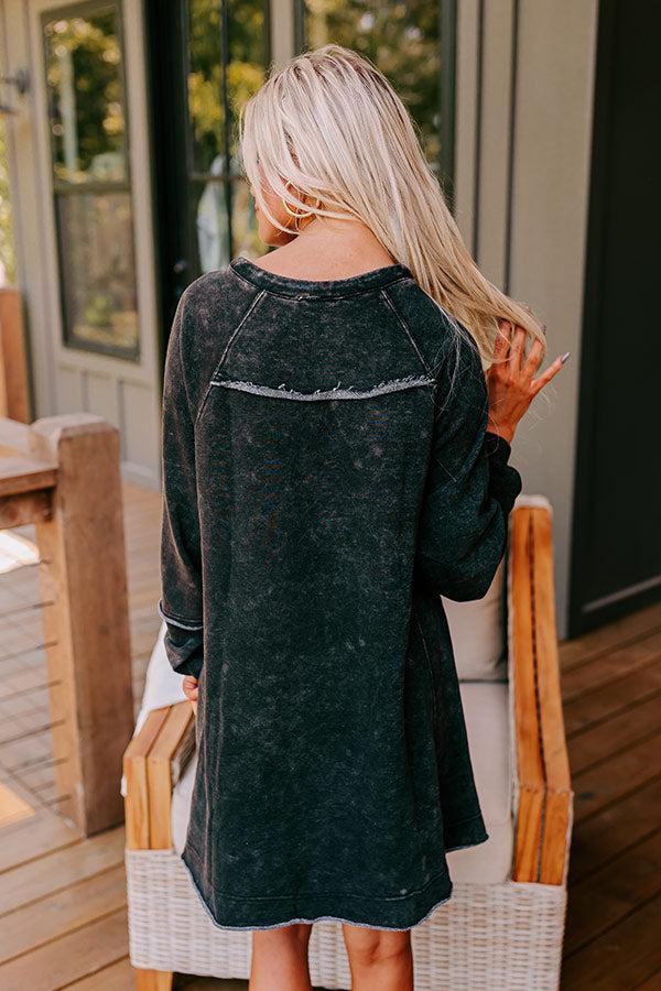 Casual Brunch Mineral Wash Mini Dress in Black Product Image