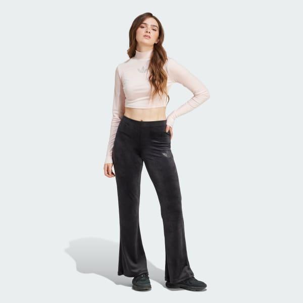 Velvet Pants With Rhinestone Trefoil Product Image