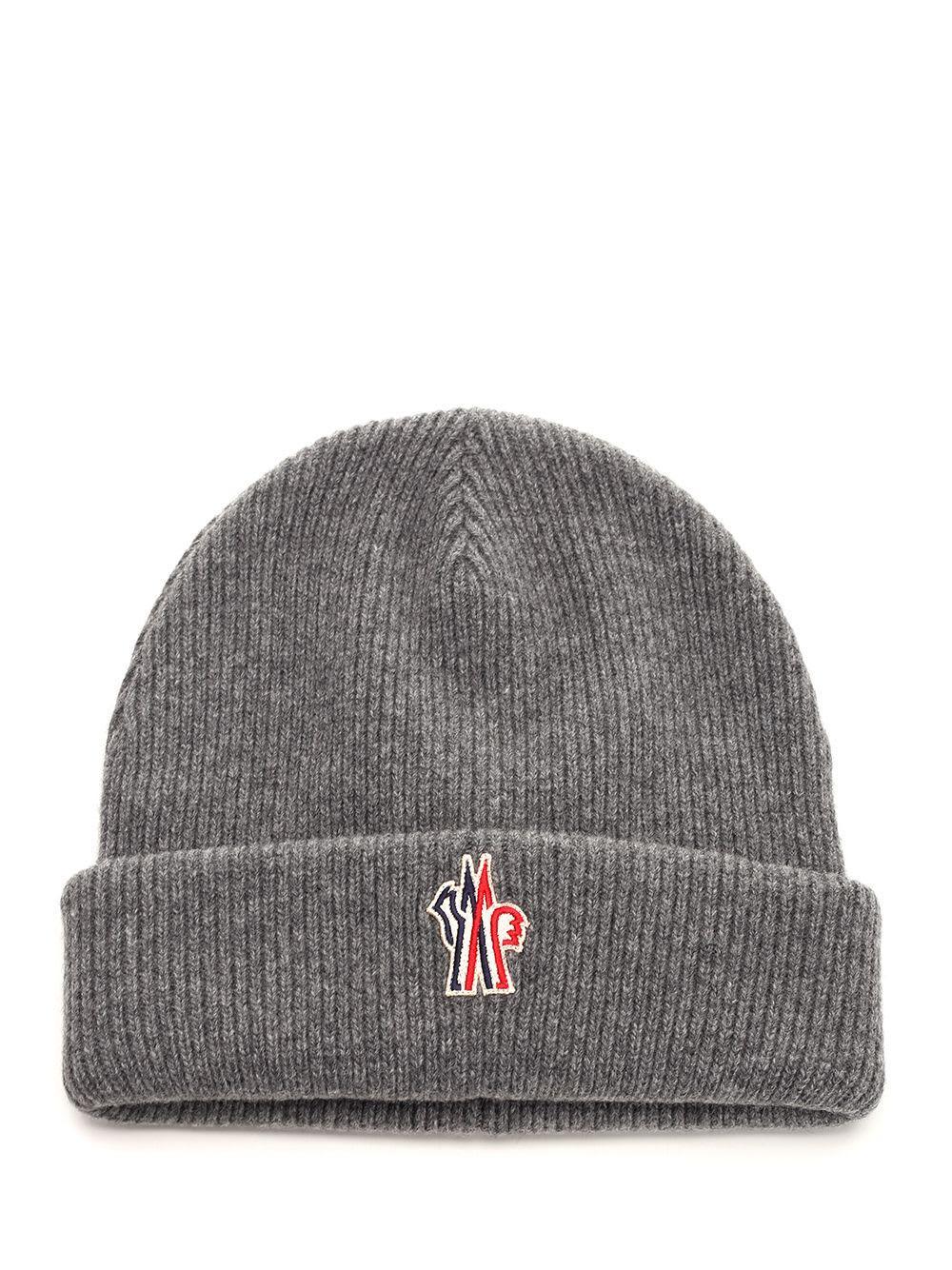 MONCLER Wool Beanie Hat In Grey Product Image