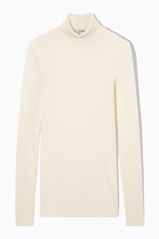 SLIM-FIT MERINO WOOL TURTLENECK TOP Product Image