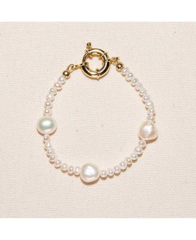 Joey Baby 18K Gold Plated Mixed Large & Small Freshwater Pearl - Kylie Bracelet 7 For Women and Girls Product Image