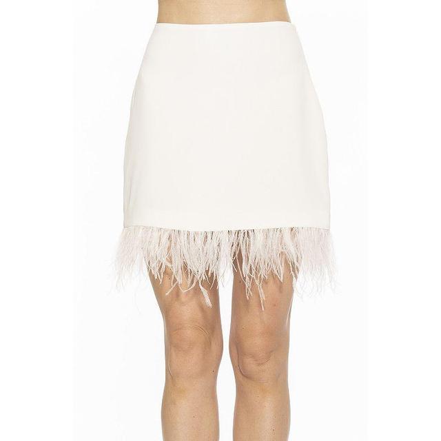 Womens ALEXIA ADMOR Flora Classic Mini Skirt With Feather Trim Product Image