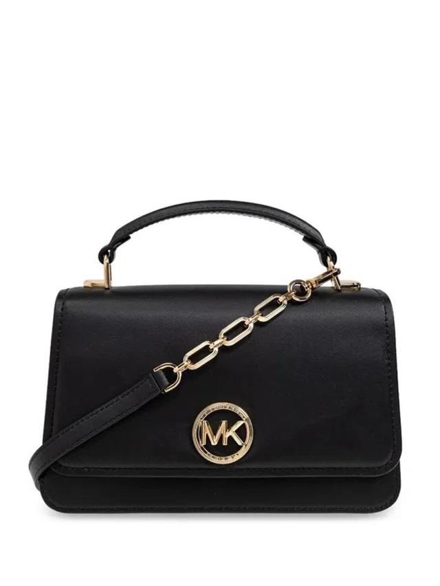 MICHAEL KORS Logo-plaque Leather Tote Bag In Nero Product Image