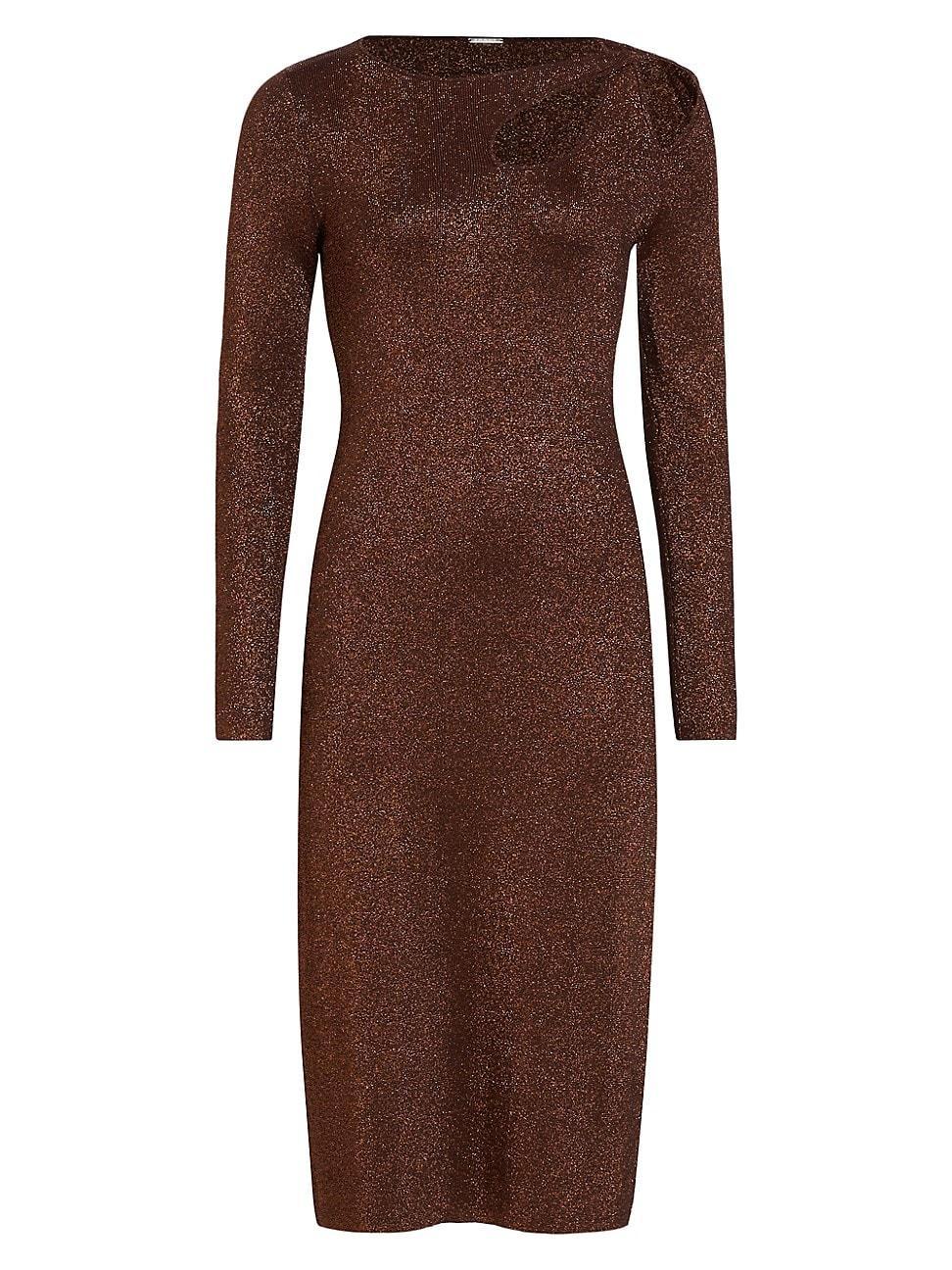 Womens Metallic Cut-Out Rib-Knit Sweater Dress Product Image