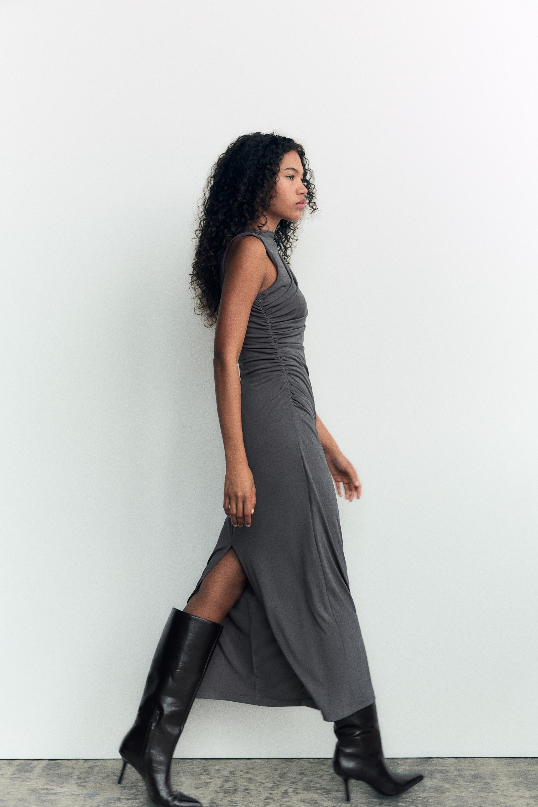 DRAPED MIDI DRESS Product Image