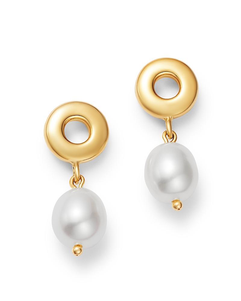 Bloomingdales Cultured Freshwater Pearl Circle Drop Earrings in 14K Yellow Gold - 100% Exclusive Product Image