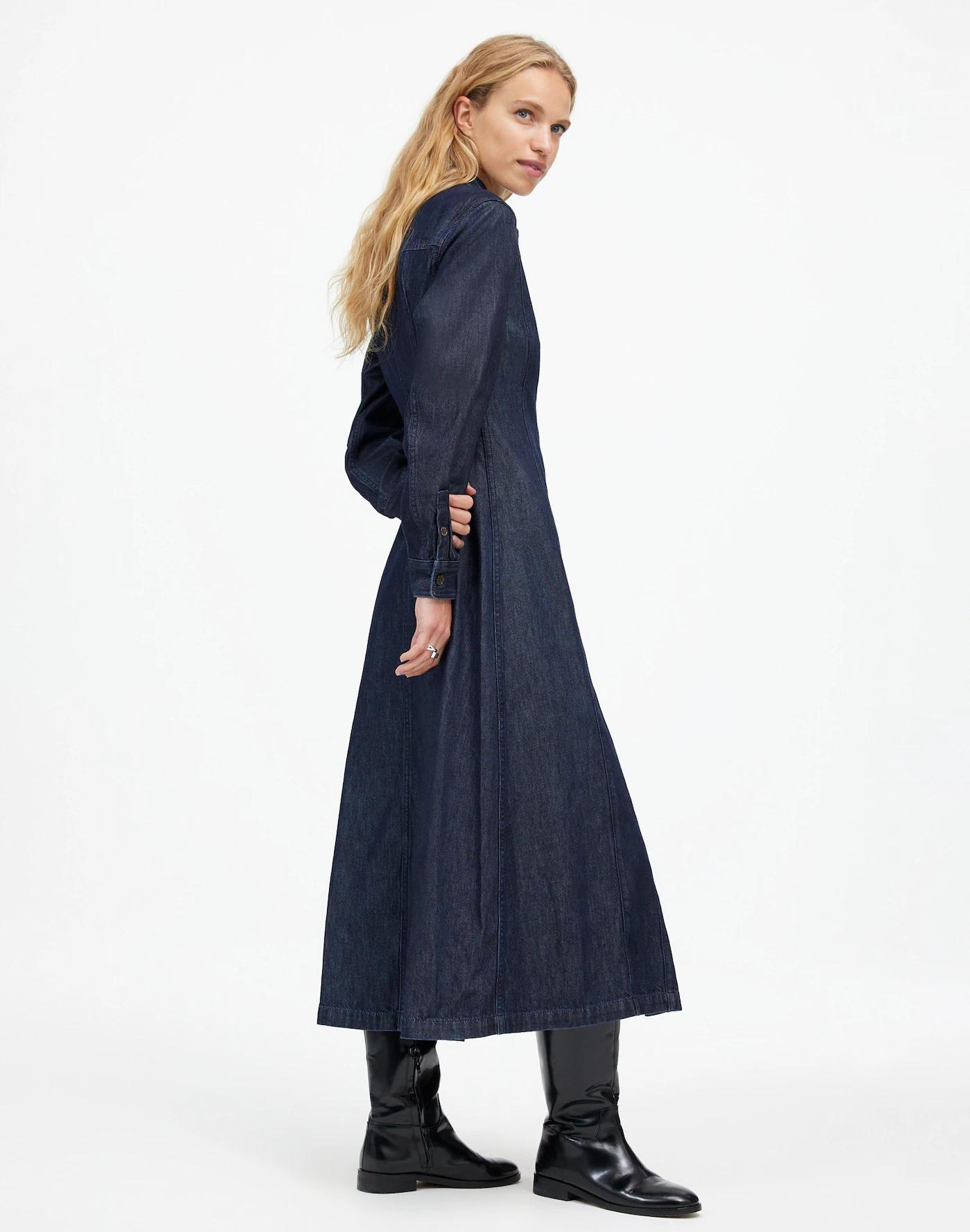 Seamed Midi Shirtdress in Segovia Wash: Airy Denim Edition Product Image