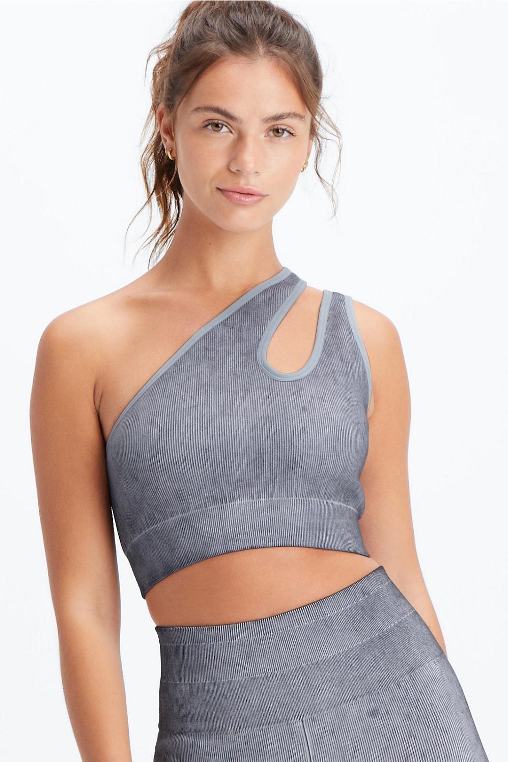 Fabletics Christa Asymmetric Low Impact Sports Bra Womens blue Size M Product Image