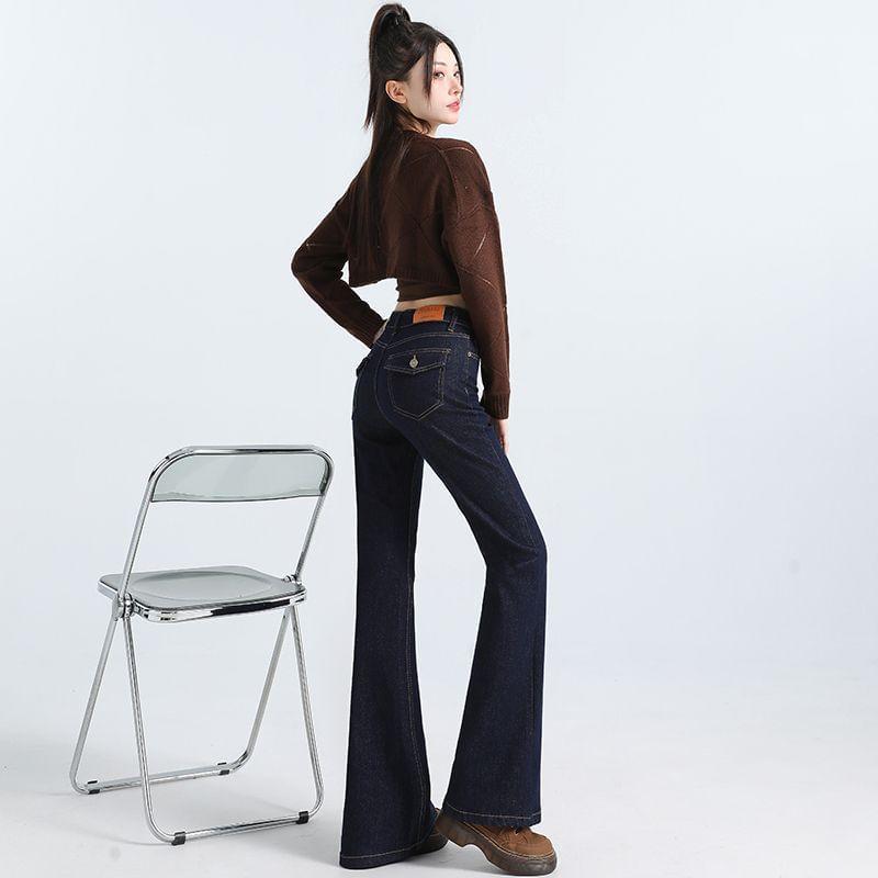 Mid Rise Unwashed Flared Jeans (Various Designs) Product Image