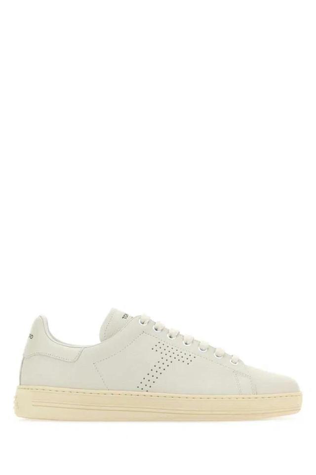 TOM FORD Premium White Leather Warwick Sneakers Product Image