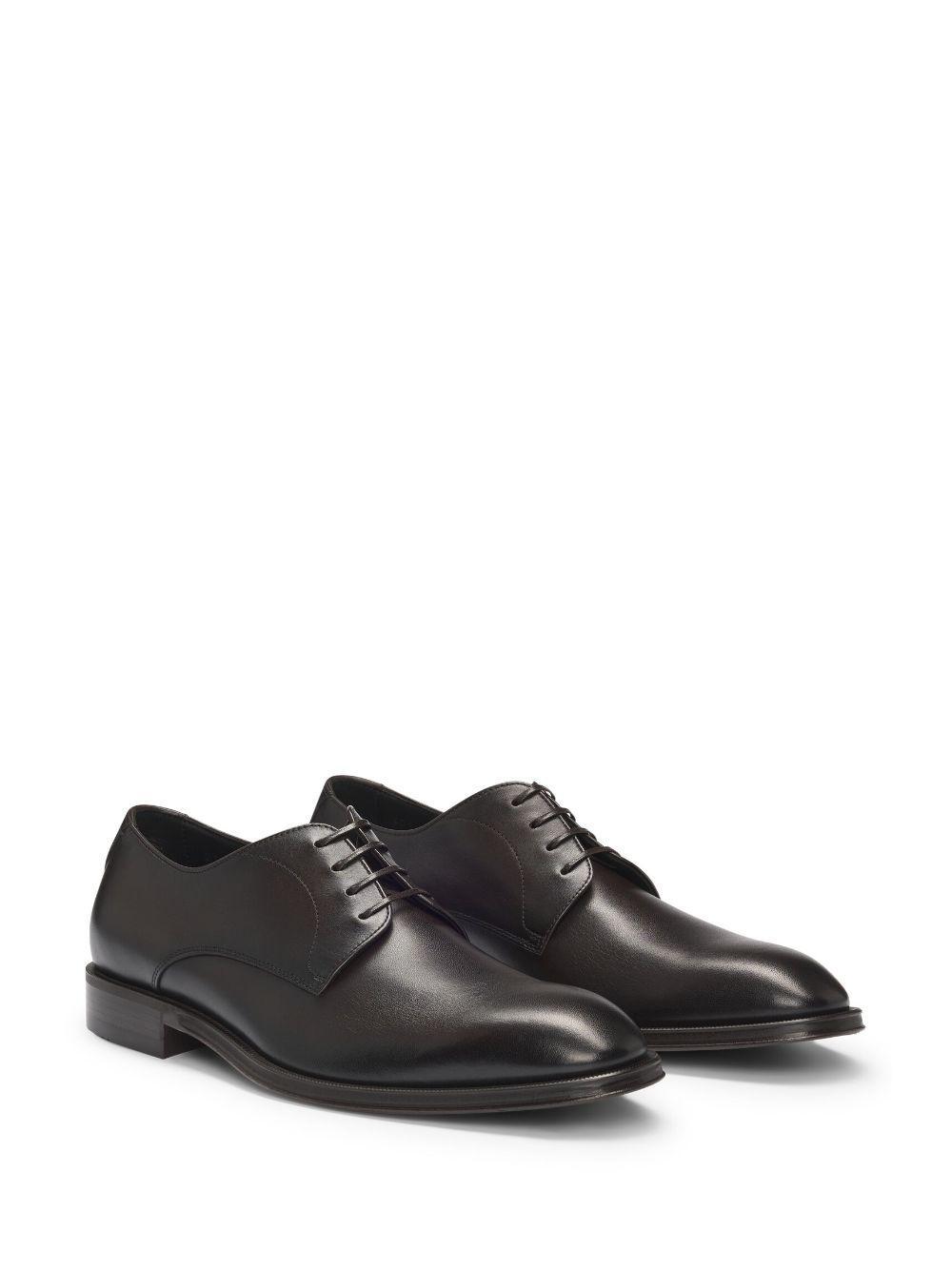 Derby Shoes In Smooth And Printed Leather In Brown Product Image