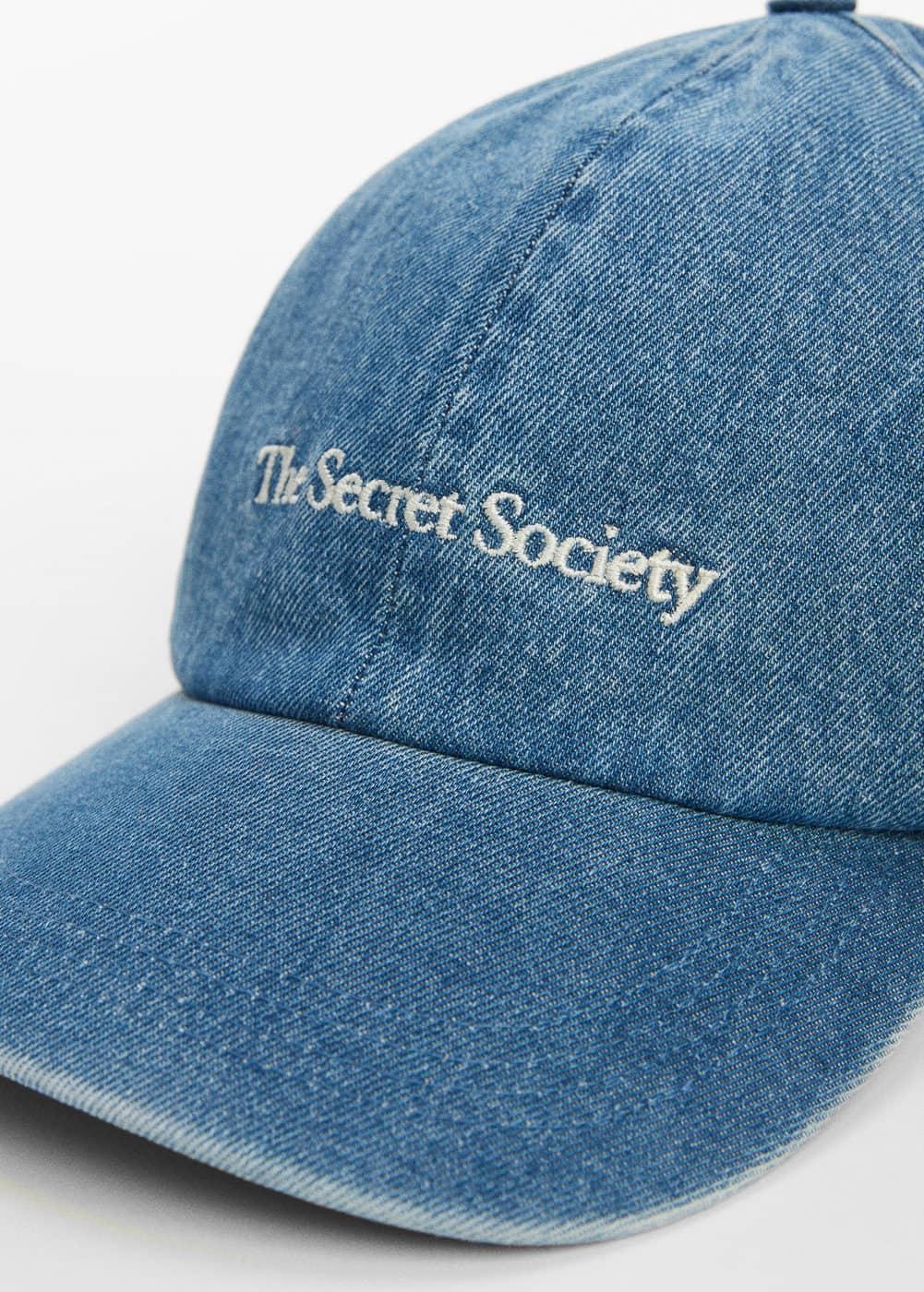 MANGO - Denim cap with message - One size - Women Product Image