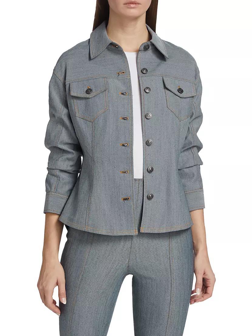 Canyon Scrunched-Sleeve Denim Jacket Product Image