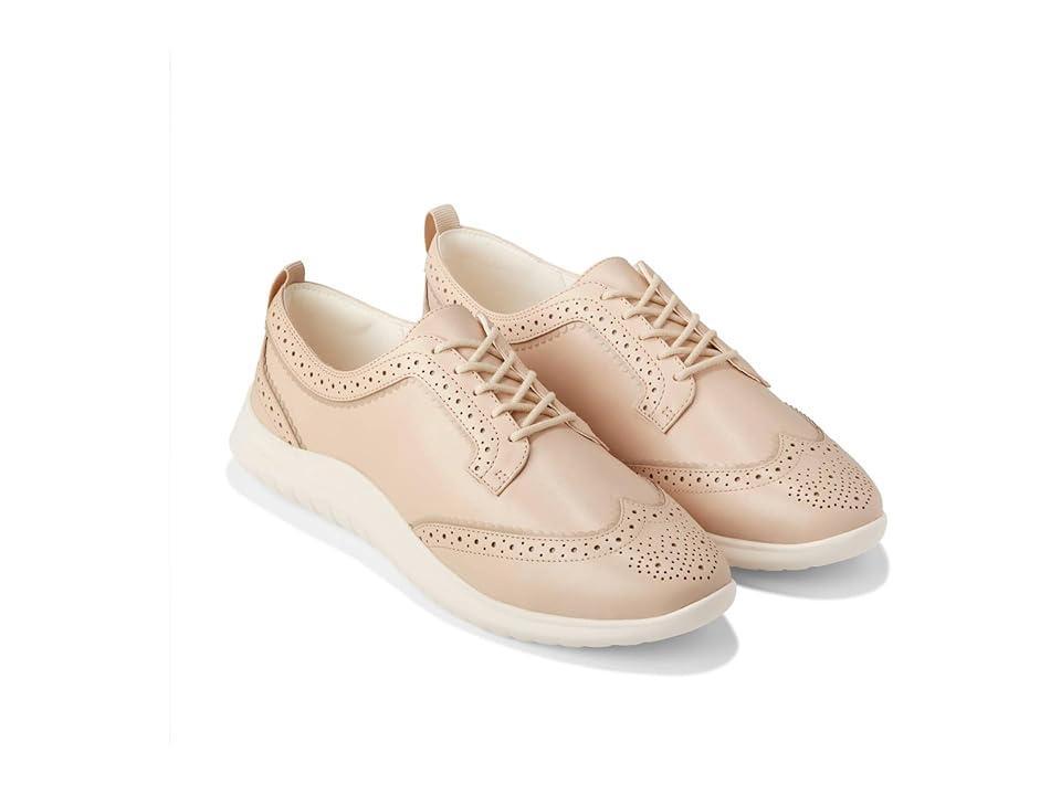 Cole Haan Zerogrand Meritt Wing Tip Oxford (Brazilian Sand/Ivory) Women's Flat Shoes Product Image