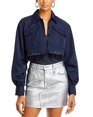 Cinq a Sept Suvi Cropped Lace Trim Jacket Product Image