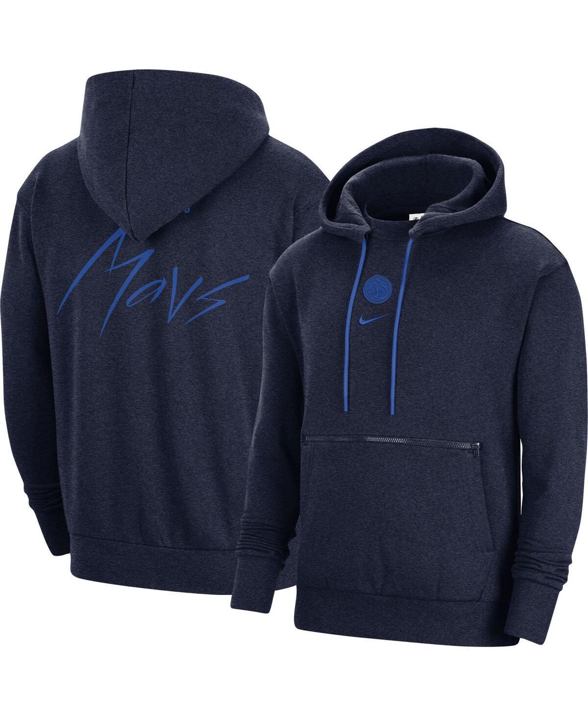 NIKE Men's  Heather Navy Dallas Mavericks Courtside Versus Flight Pullover Hoodie Product Image