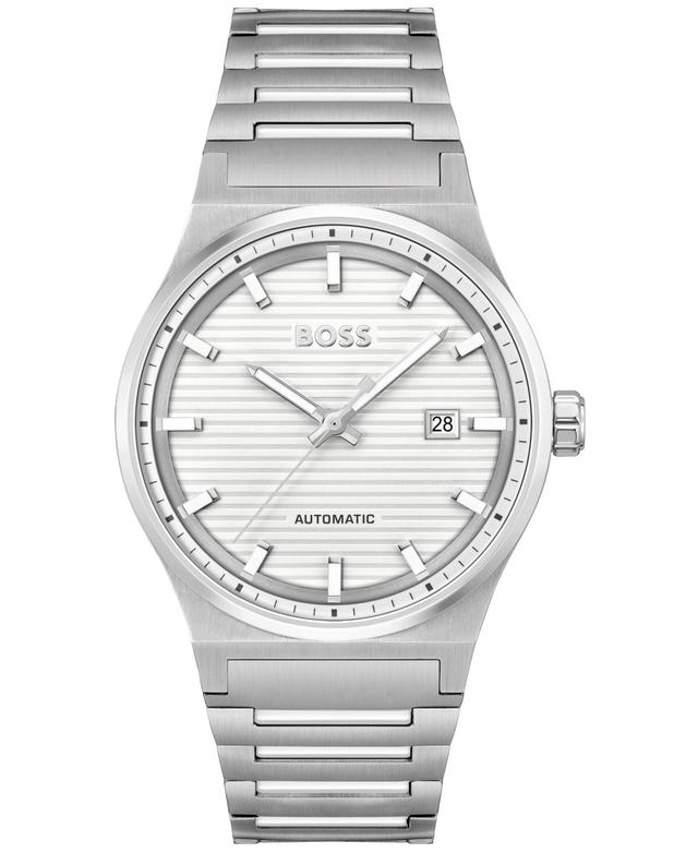 Hugo Boss Mens Candor Mechanical Automatic Stainless Steel Bracelet Watch Product Image