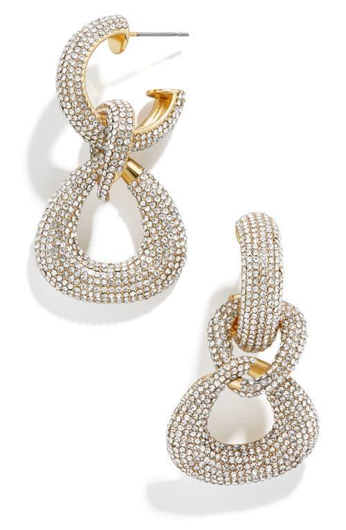 BaubleBar Gemma Pav Crystal Link Drop Earrings Product Image