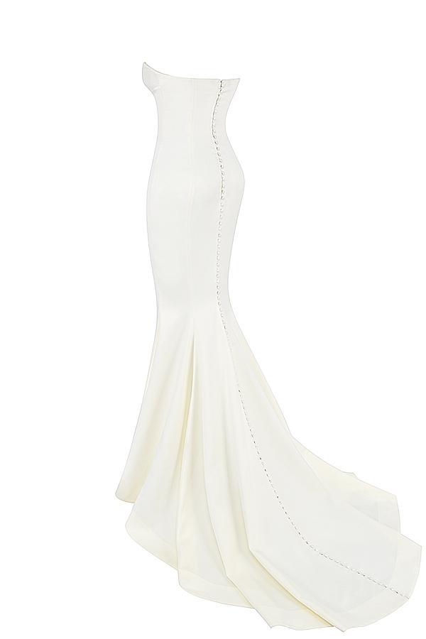 Giselle Ivory Satin Strapless Bridal Gown Product Image