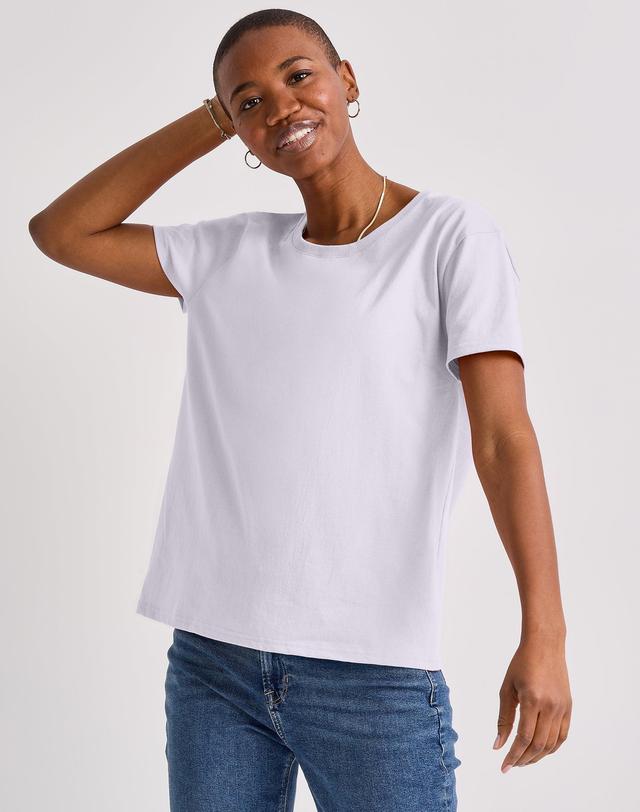 Hanes Essentials Womens Cotton T-Shirt, Oversized Fit Light Steel S Product Image