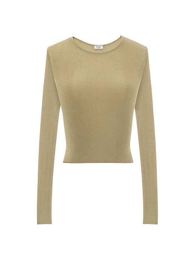 Womens Cropped Top in Ribbed Knit Product Image