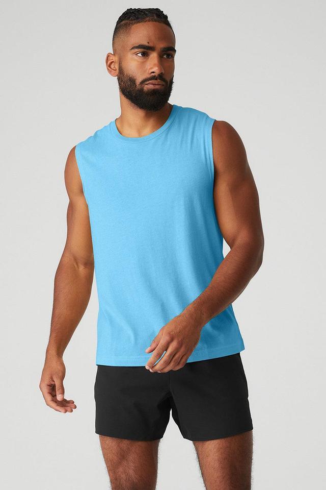 The Triumph Muscle Tank - Azure Blue Male Product Image