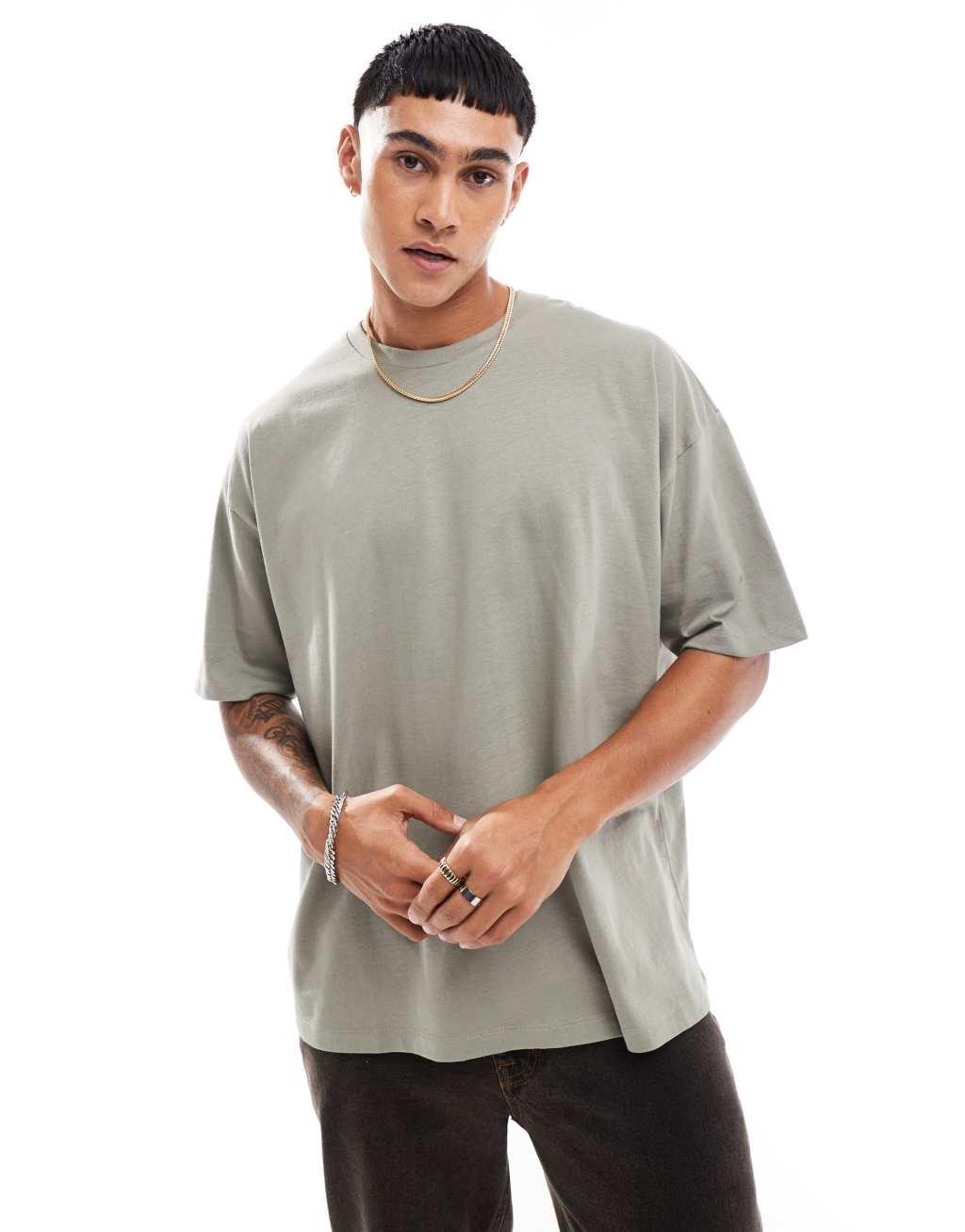 ASOS DESIGN essential oversized t-shirt in khaki Product Image