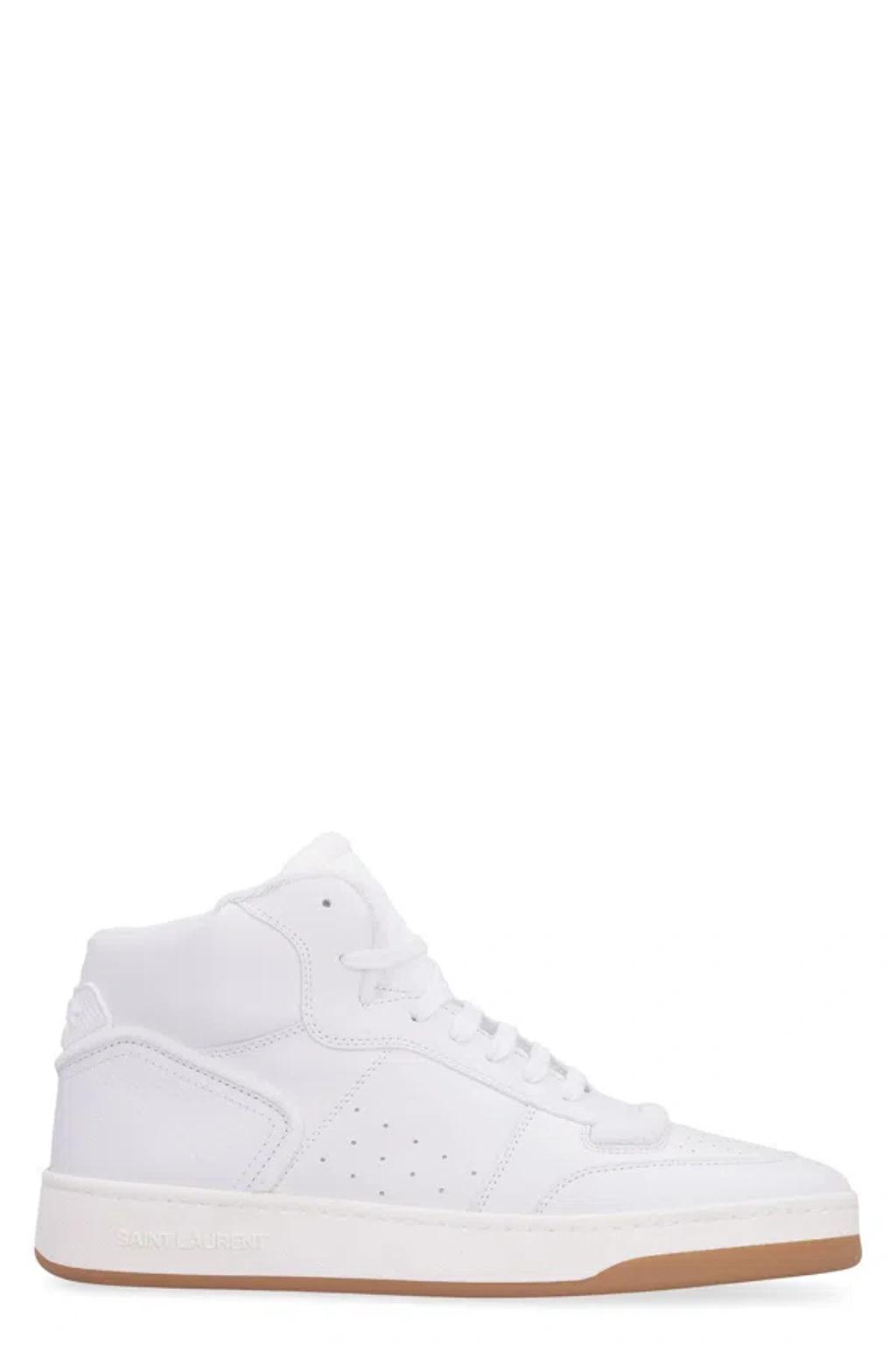 Men's Sl80 Tonal Leather Mid-top Sneakers In White Product Image