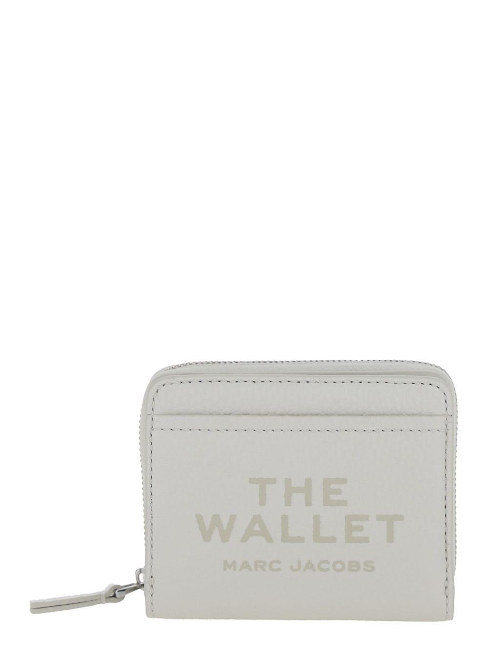 Compact White Leather Mini Wallet Product Image