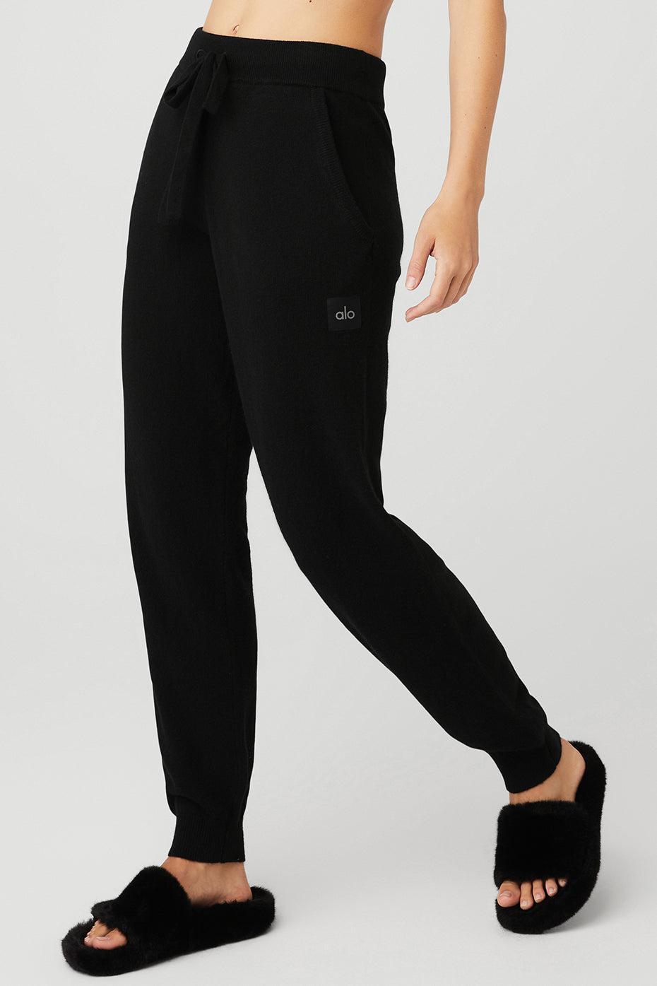 High-Waist Cashmere Jet Set Pant - Black Product Image