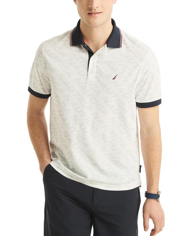 Nautica Mens Navtech Classic-Fit Logo-Print Performance Polo Shirt Product Image