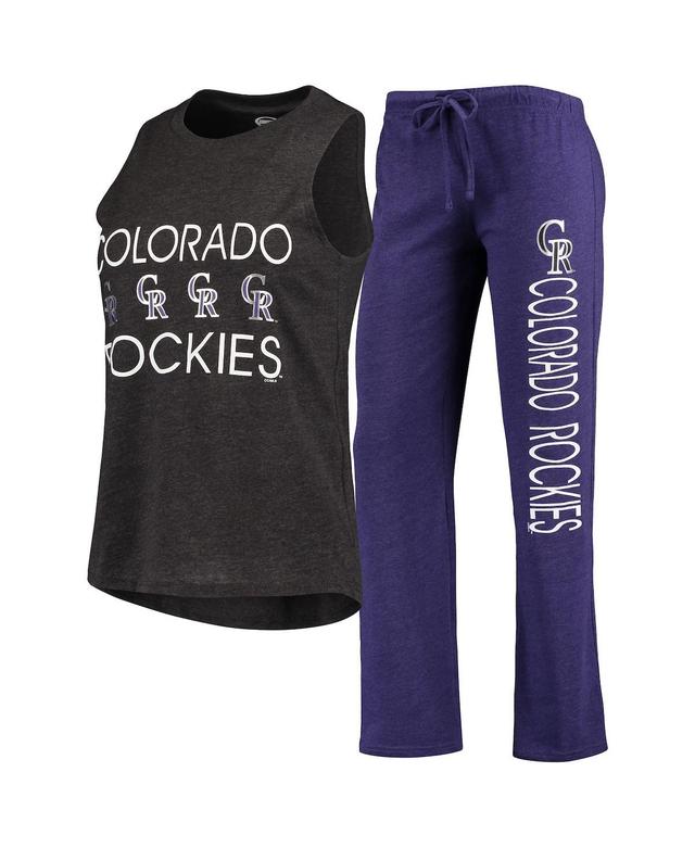 Womens Concepts Sport Purple Colorado Rockies Meter Muscle Tank Top and Pants Sleep Set - Purple Product Image