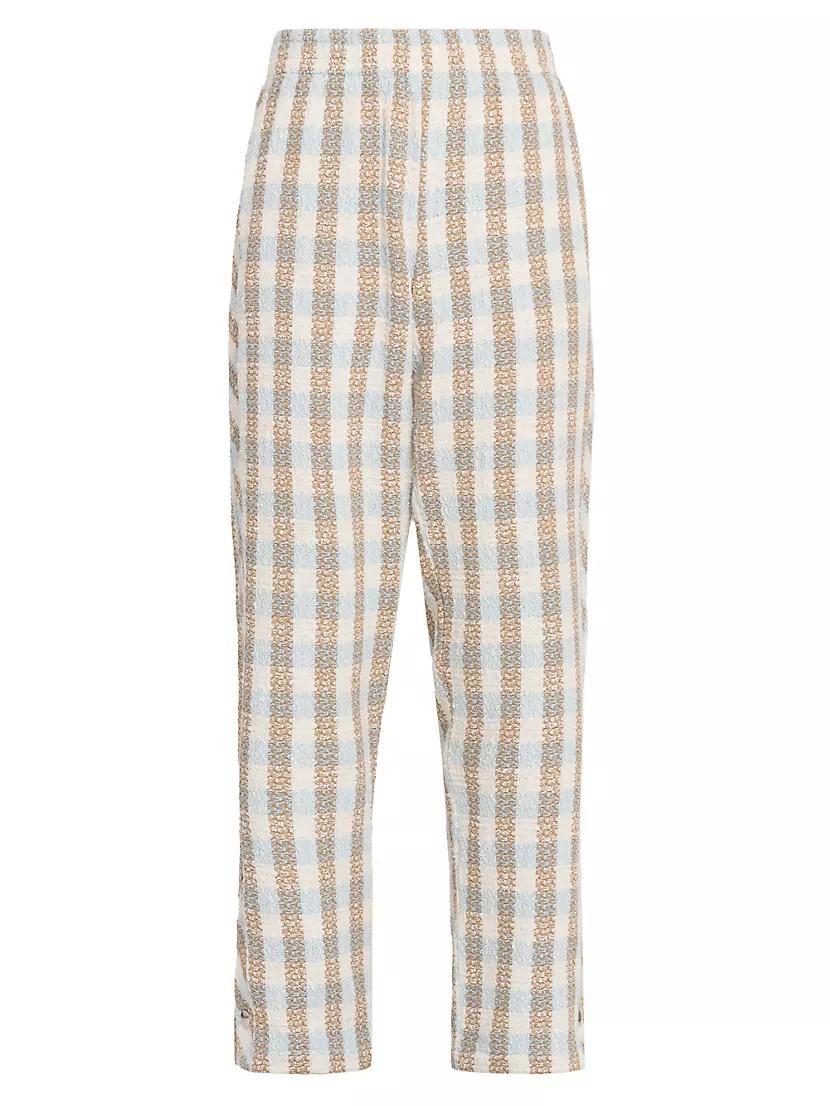 Checked Bouclé Wool-Blend Pants Product Image