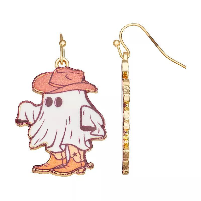 Celebrate Together Halloween Gold Tone Cowboy Ghost Drop Earrings, Womens, Multi Product Image