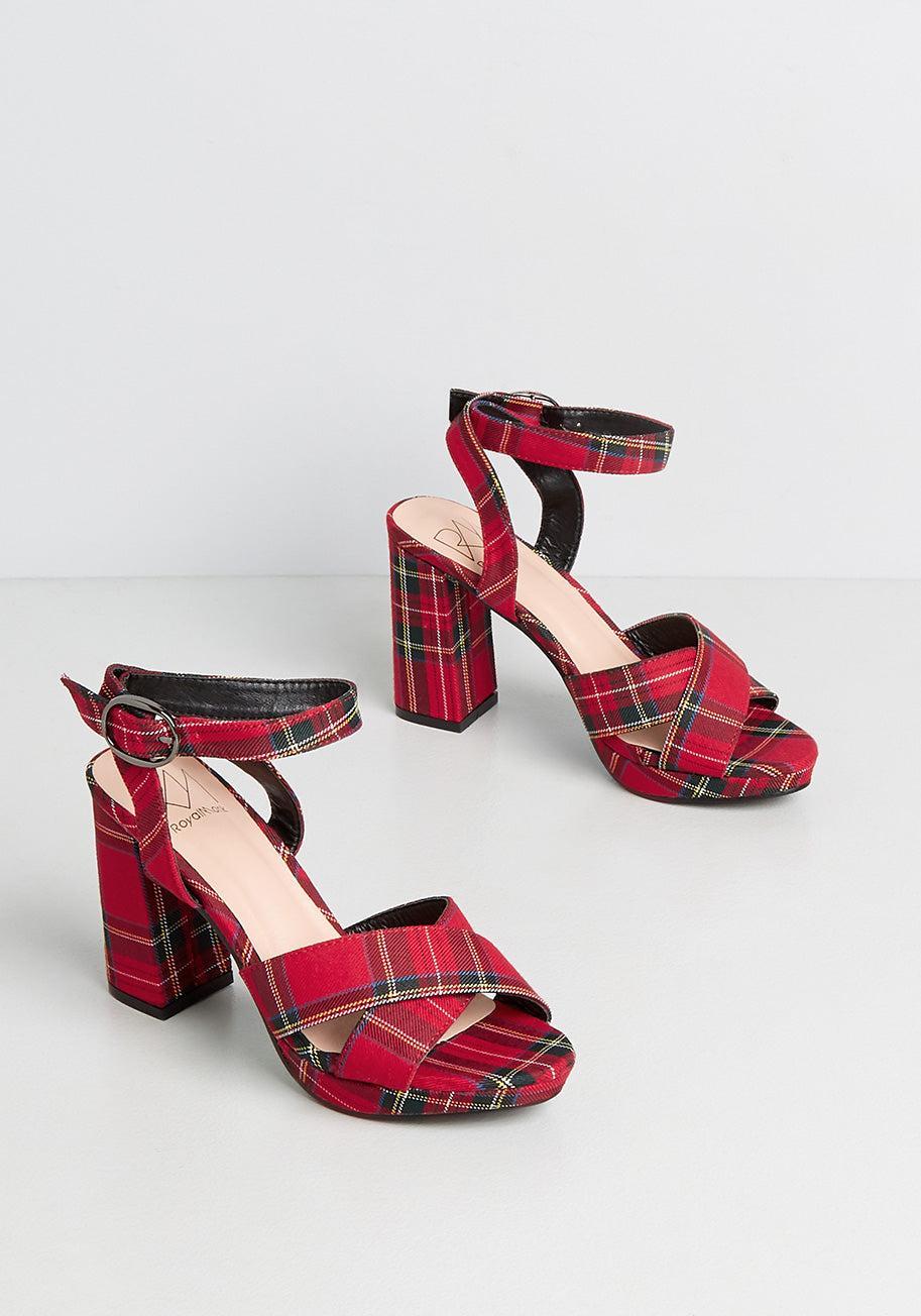 Stomping Plaid Platform Heel Product Image