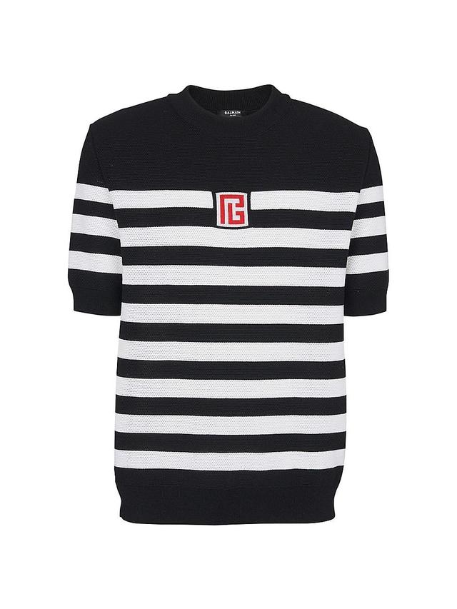 Mens Striped Wool Sweater Product Image