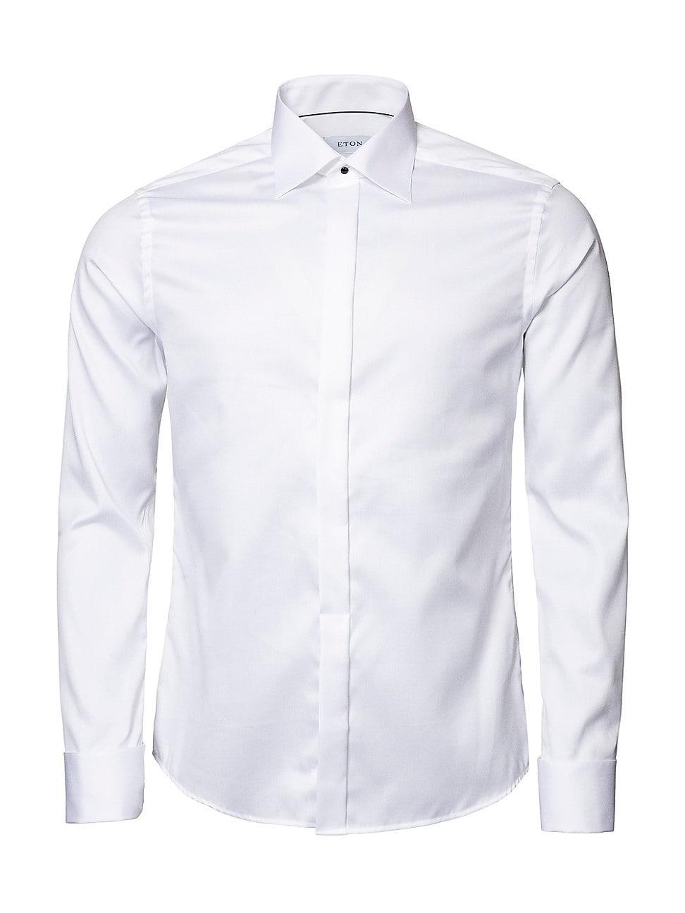 Mens Slim-Fit Fly Front Twill Tuxedo Shirt Product Image