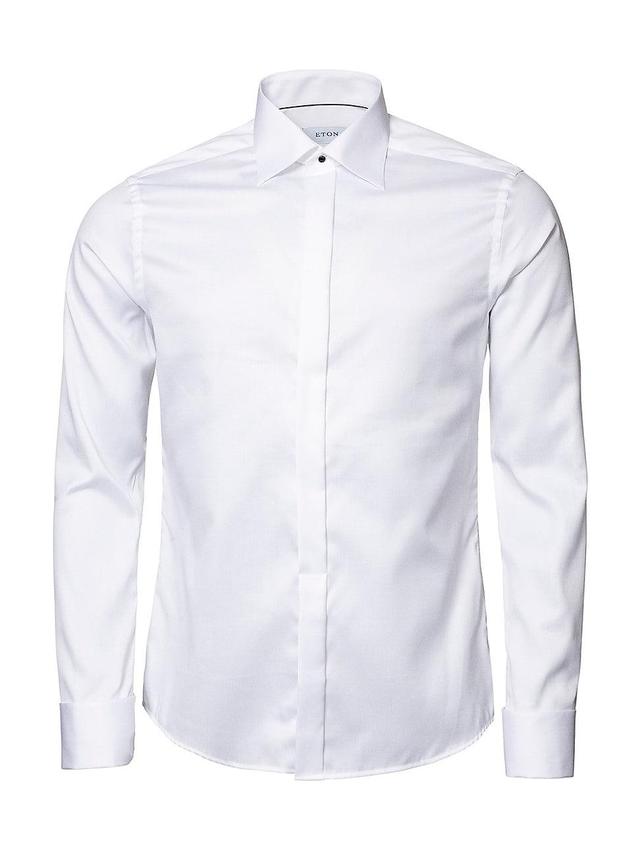 Mens Slim-Fit Fly Front Twill Tuxedo Shirt Product Image