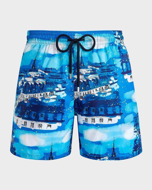 Mens Paris-Print Swim Shorts Product Image