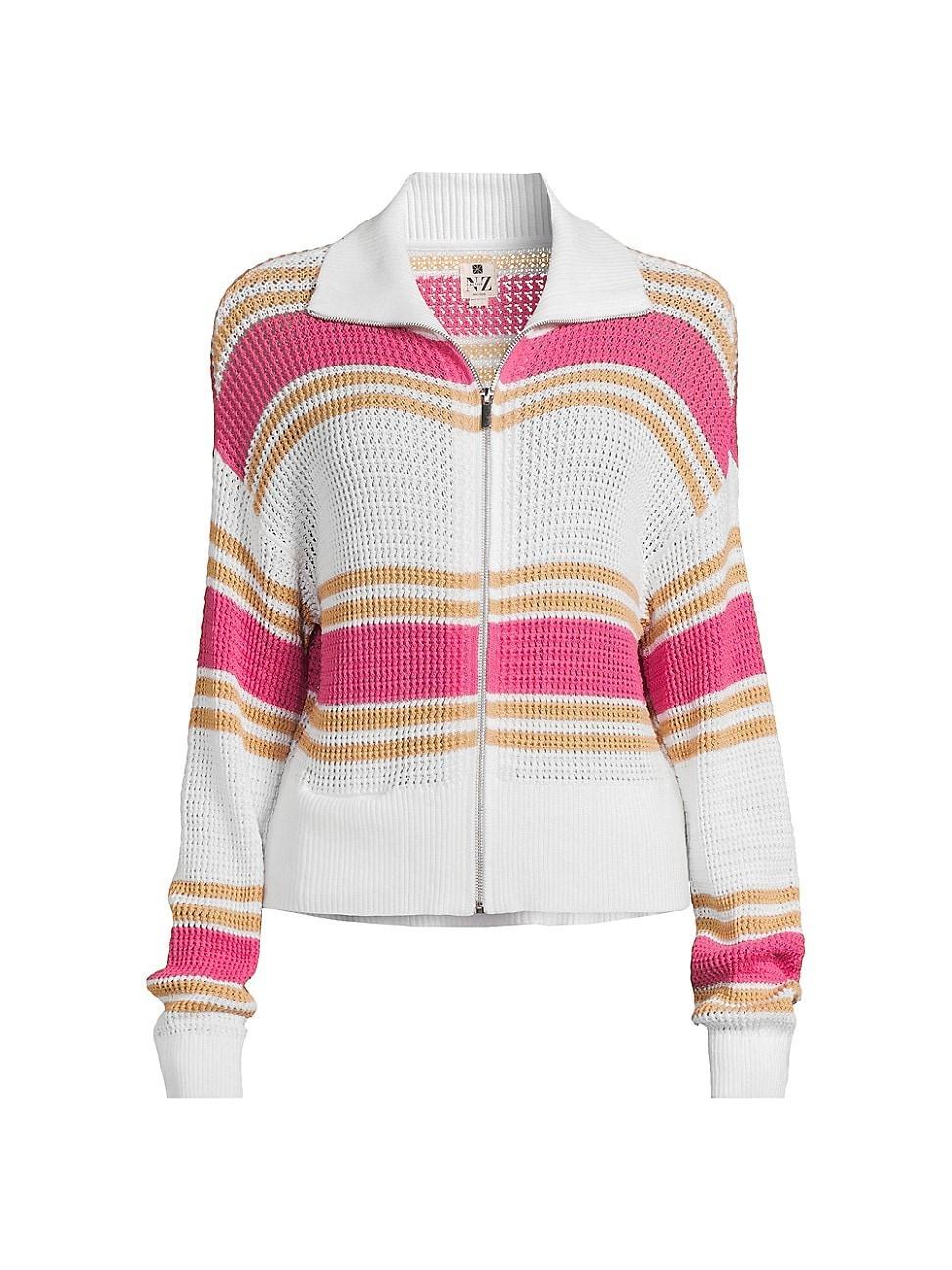 Womens Mixed Stripe Sweater Jacket Product Image