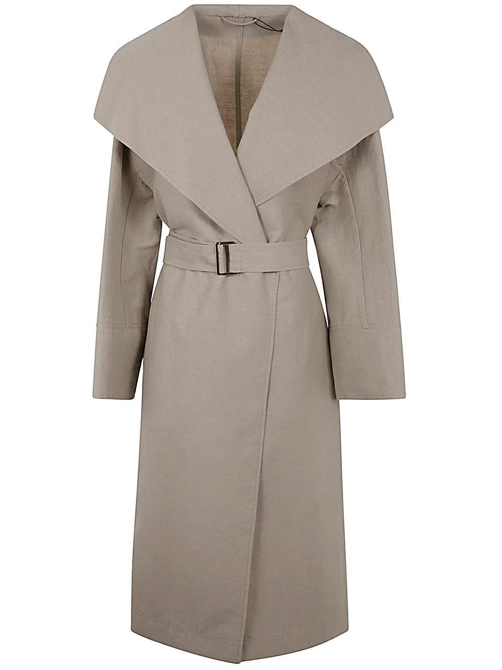 Signature Linen Blend Coat In Beige Product Image