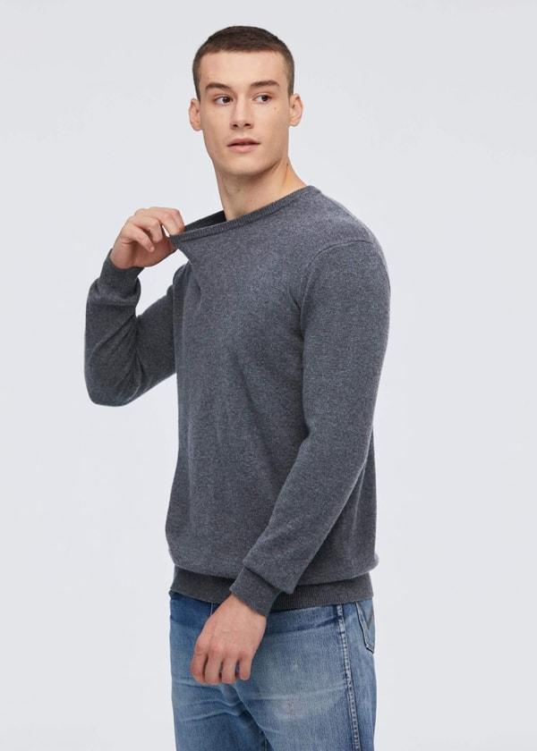 Crew Neck  Classic  Soft Cashmere Sweater For Men Product Image