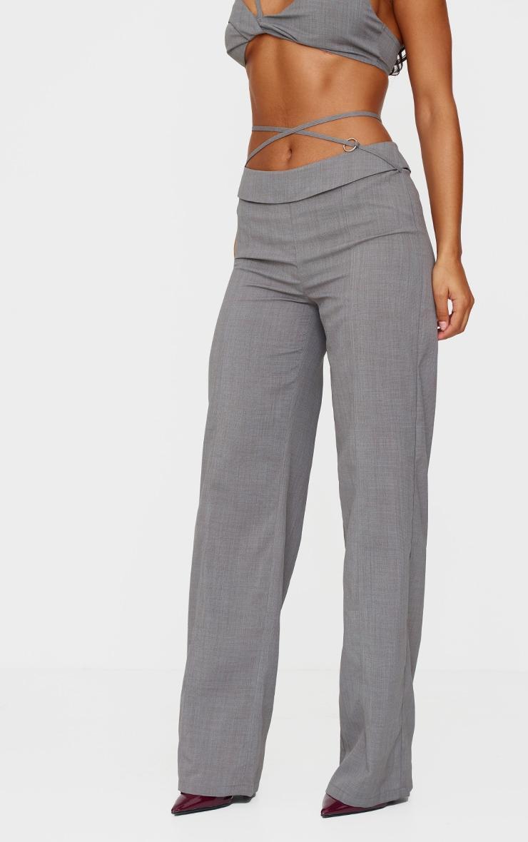 Grey Tailored Seam Detail Pants Product Image