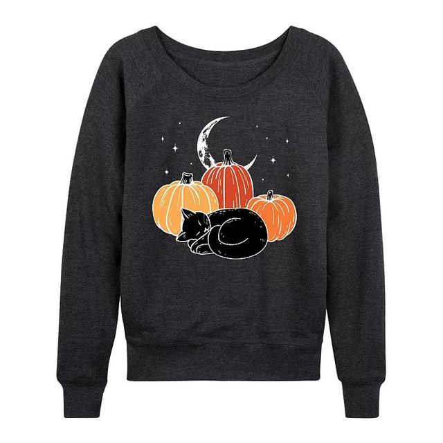 Womens Black Cat Pumpkin Nap Pullover Grey Indigo Product Image