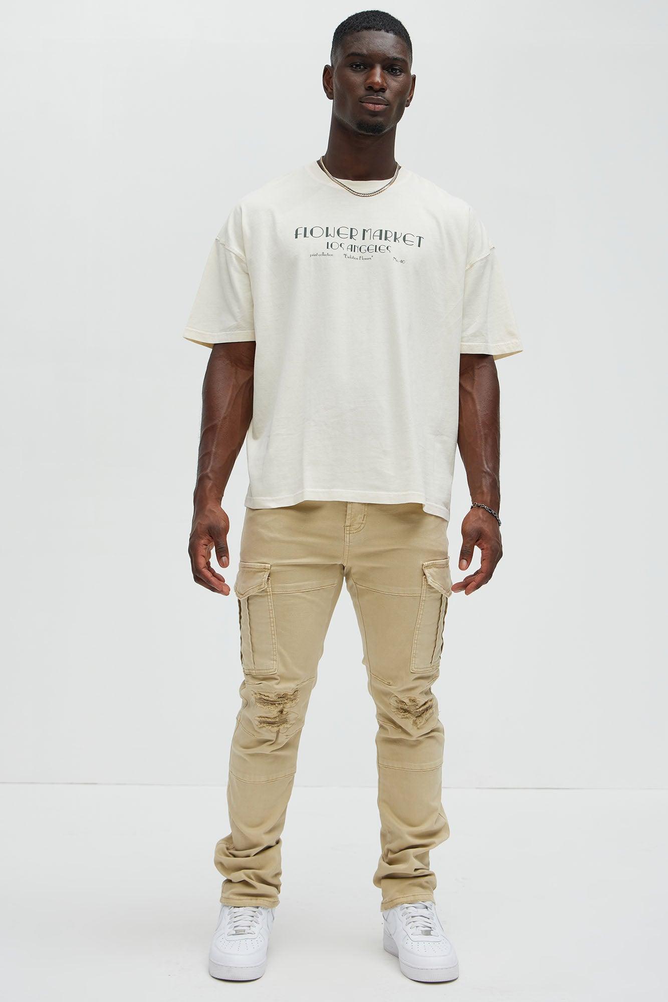 Keep It Chill Cargo Slim Jeans - Khaki Product Image