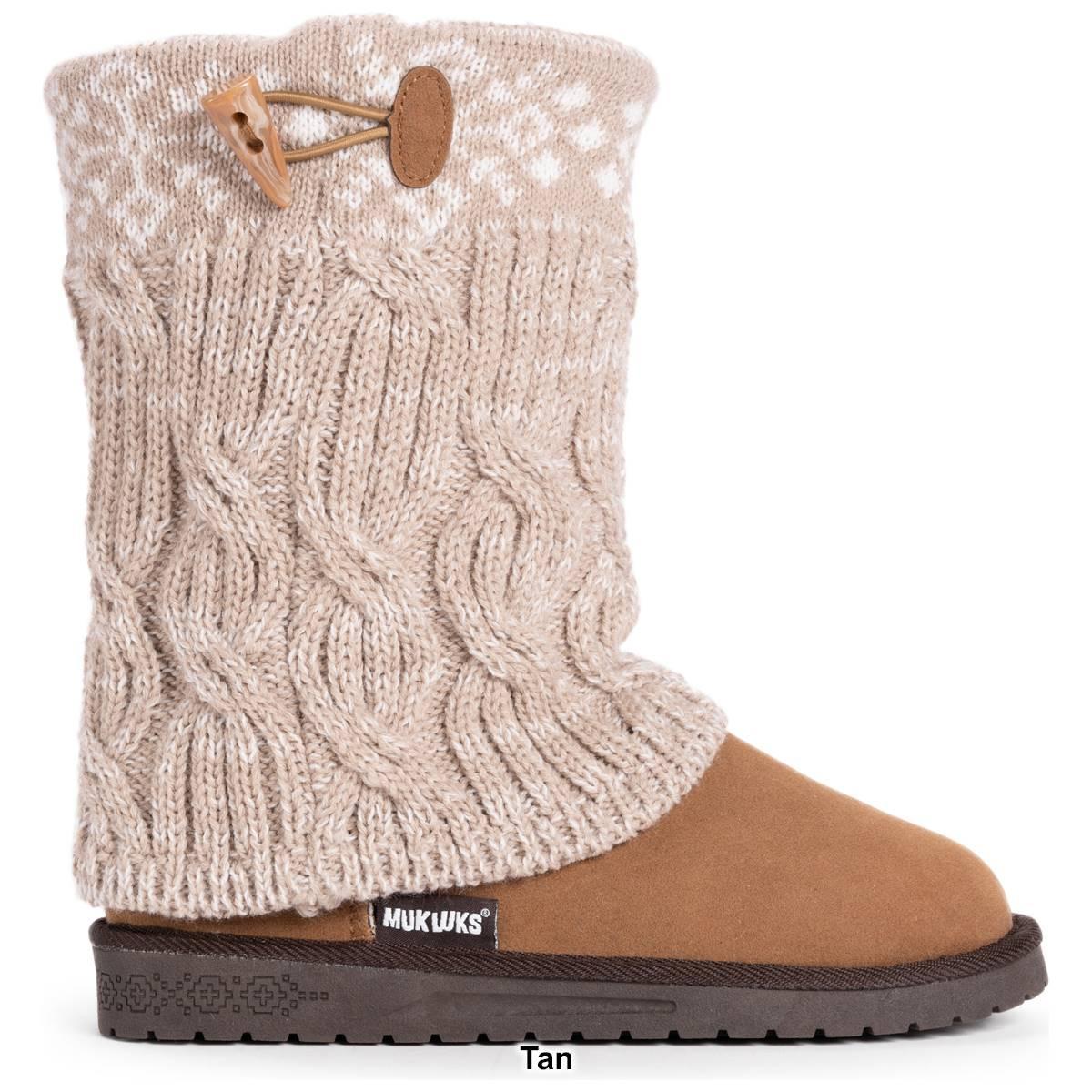 Essentials by MUK LUKS Cheryl Womens Knit Winter Boots Grey Product Image