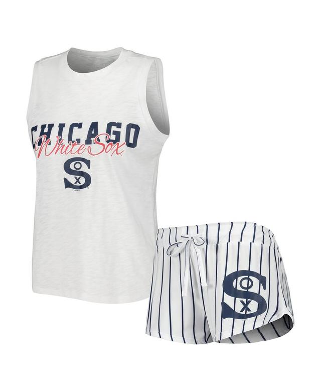 Womens Concepts Sport White Chicago White Sox Reel Pinstripe Tank Top and Shorts Sleep Set Product Image